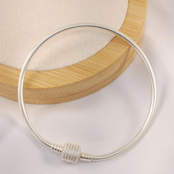 Pulseira rígida para berloques, em prata 925 - Imagem 2