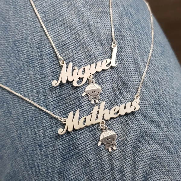 Colar Personalizado de nome com um pingente, em prata 925 - Imagem 2