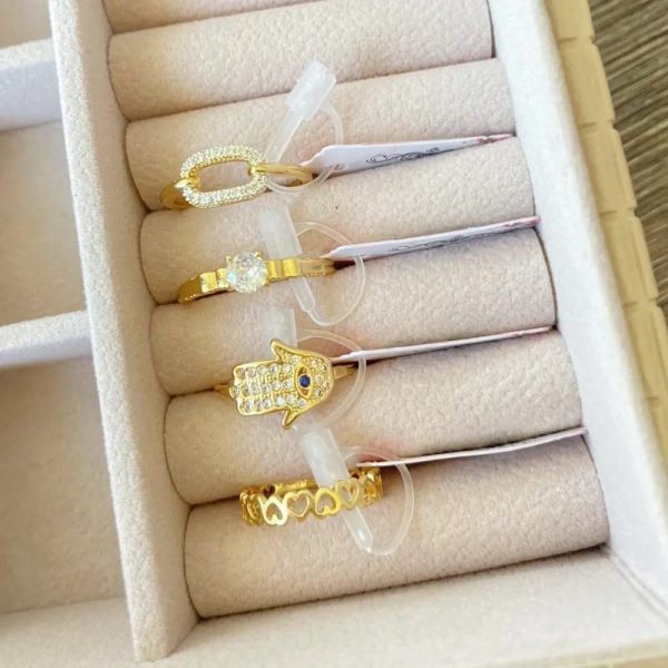 Kit Revenda Bege com 26 peças- Banhadas a ouro 18k - Imagem 7