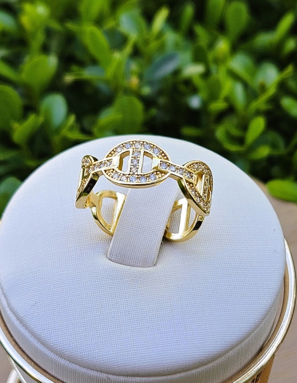 Anel Lacres Cravejados Inspiração - Banhado a ouro 18k